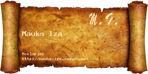 Mauks Iza névjegykártya